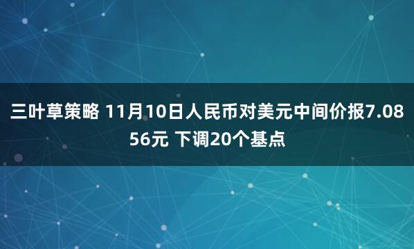 三叶草策略 11月10日人民币对美元中间价报7.0856元 下调20个基点