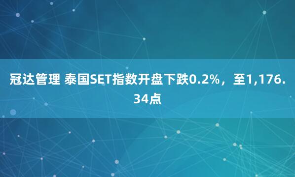 冠达管理 泰国SET指数开盘下跌0.2%，至1,176.34点