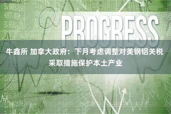 牛鑫所 加拿大政府：下月考虑调整对美钢铝关税 采取措施保护本土产业